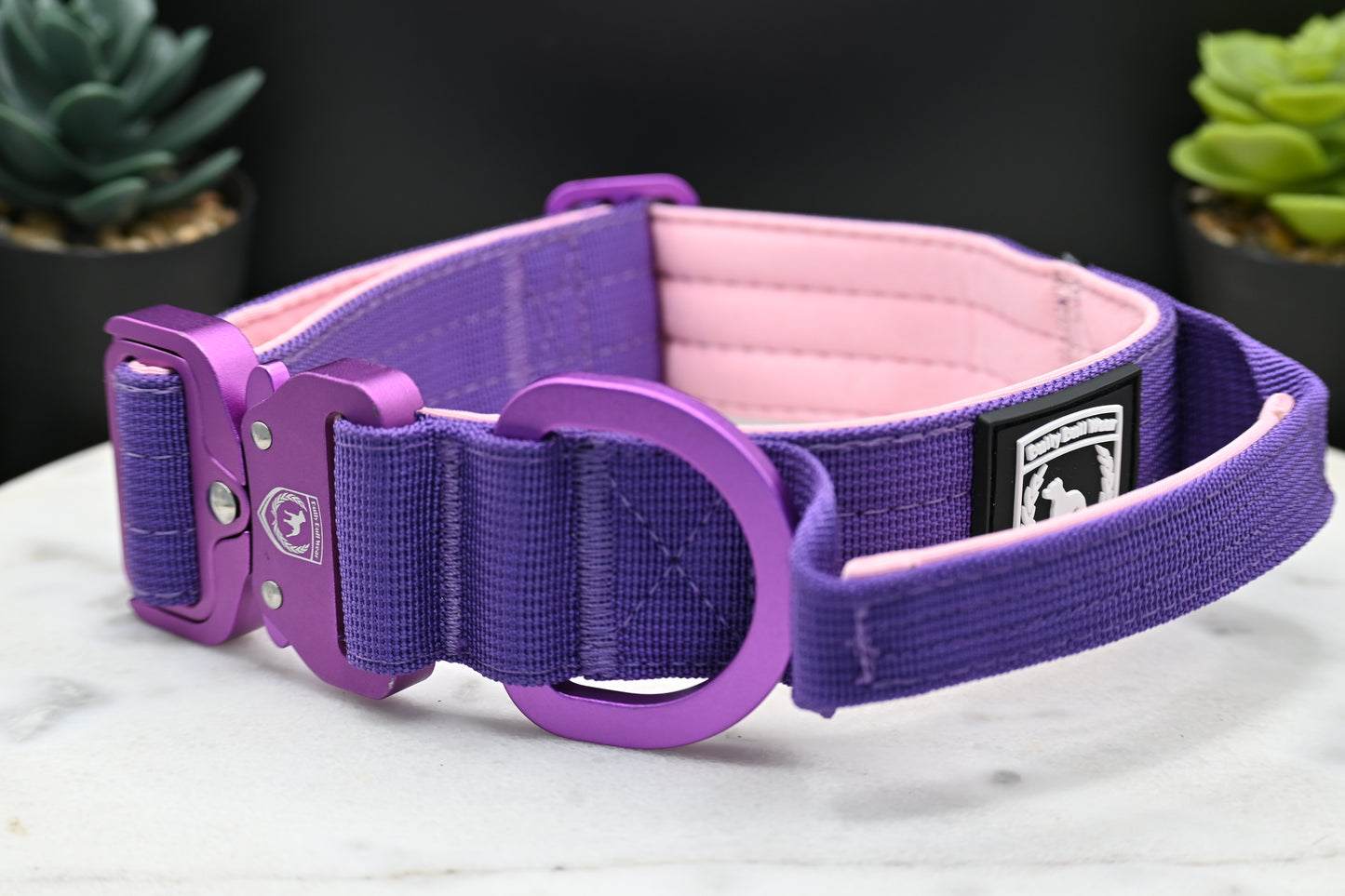 Combat Collar 4cm I purple-rose´